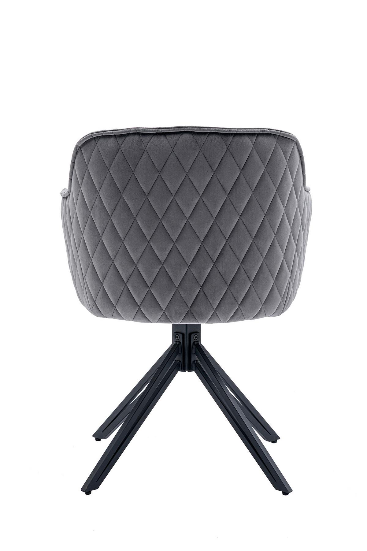 Naslanjač Samt, Siva, Vrtljiv - siva/črna, Moderno, kovina/tekstil (59/83/60cm) - Livetastic