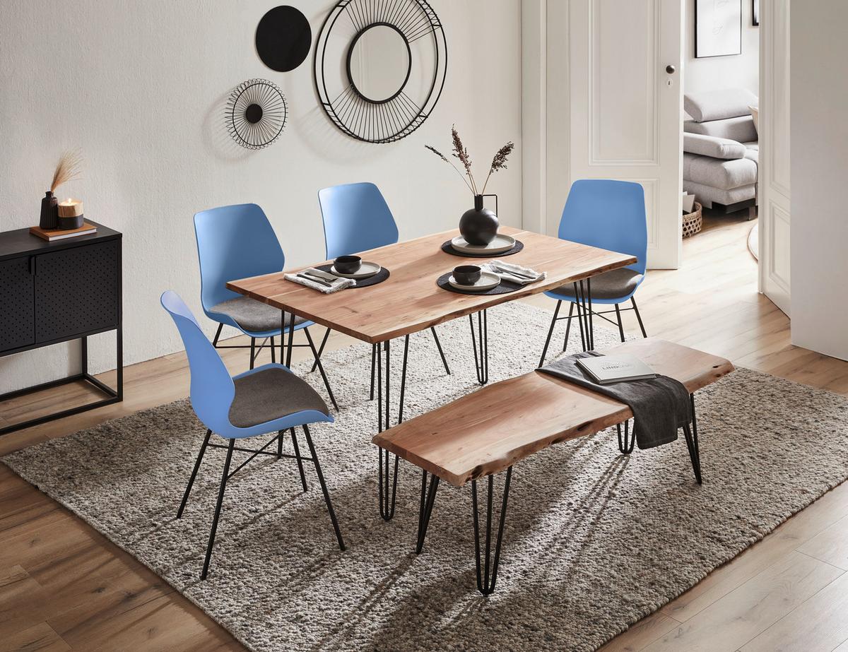 KRZESŁO ANGEL - niebieski/czarny, Design, tworzywo sztuczne/metal (47/87,5/55,5cm) - Xora