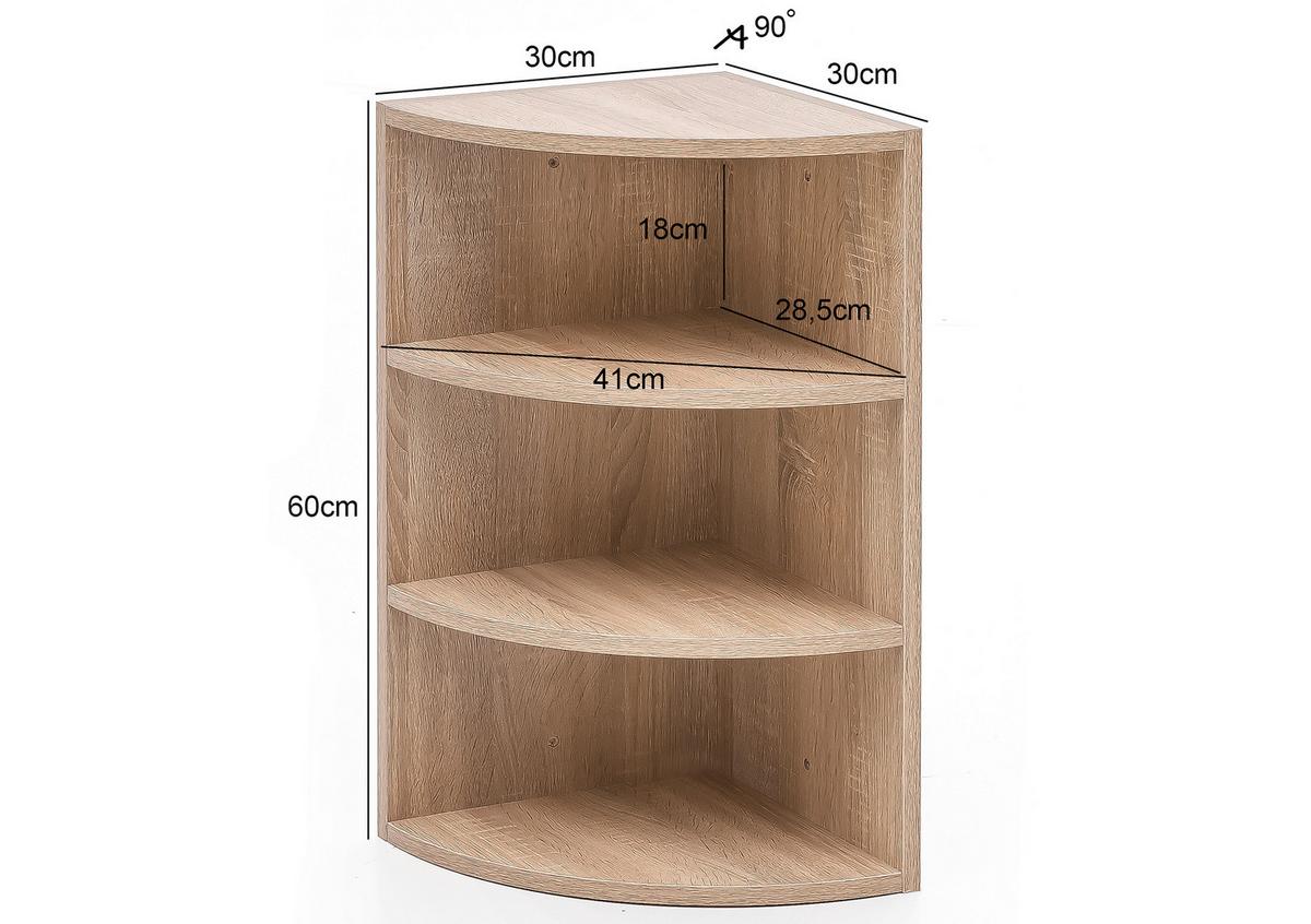 Sarokpolc Mid.you - tölgyfa színű, Konventionell, faalapú anyag (30/60/30cm) - MID.YOU