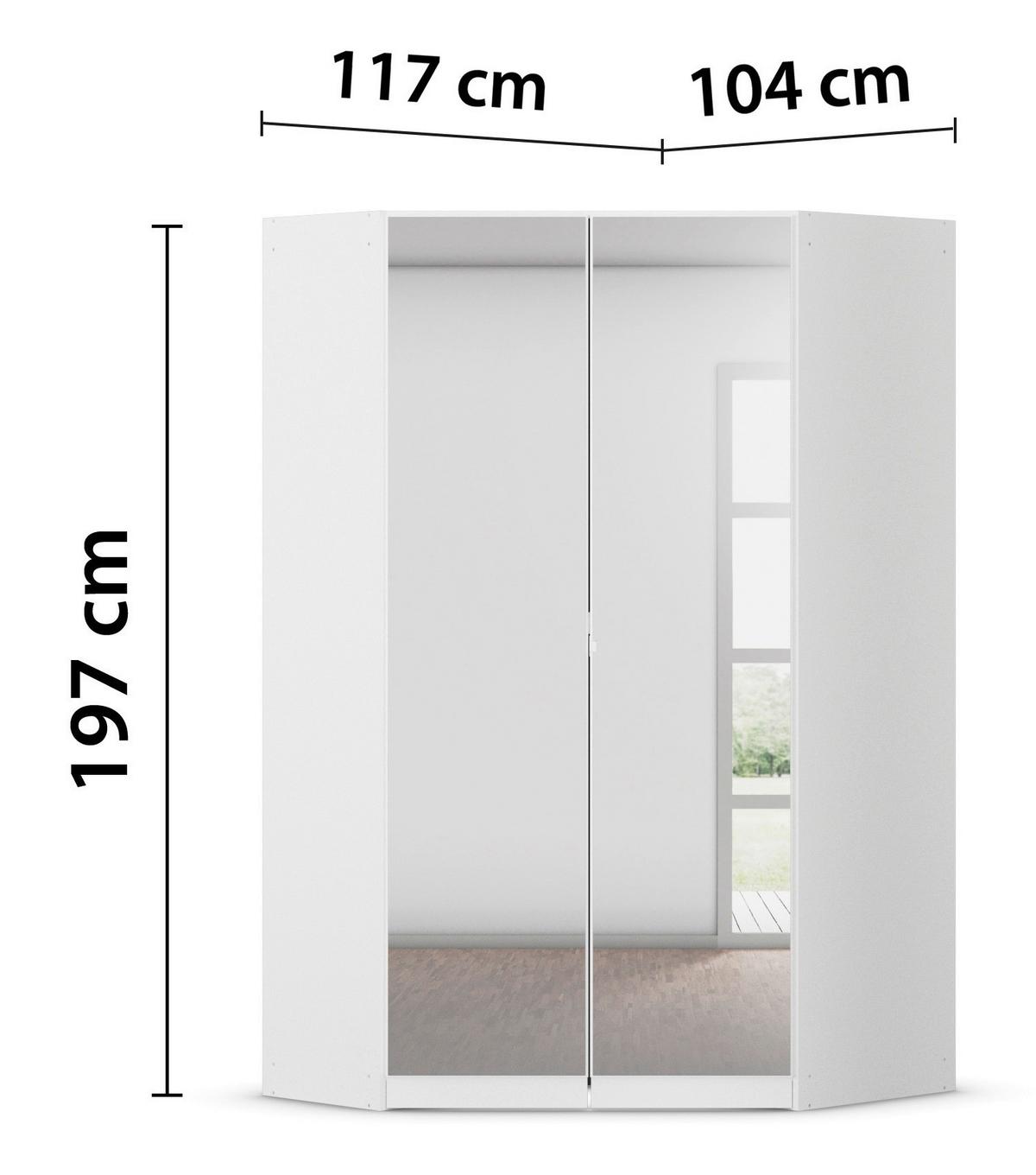 Kotna Omara Za Oblačila Costa, Bela - barve kroma/bela, Moderno, leseni material (117/197/104cm) - Rauch Möbel