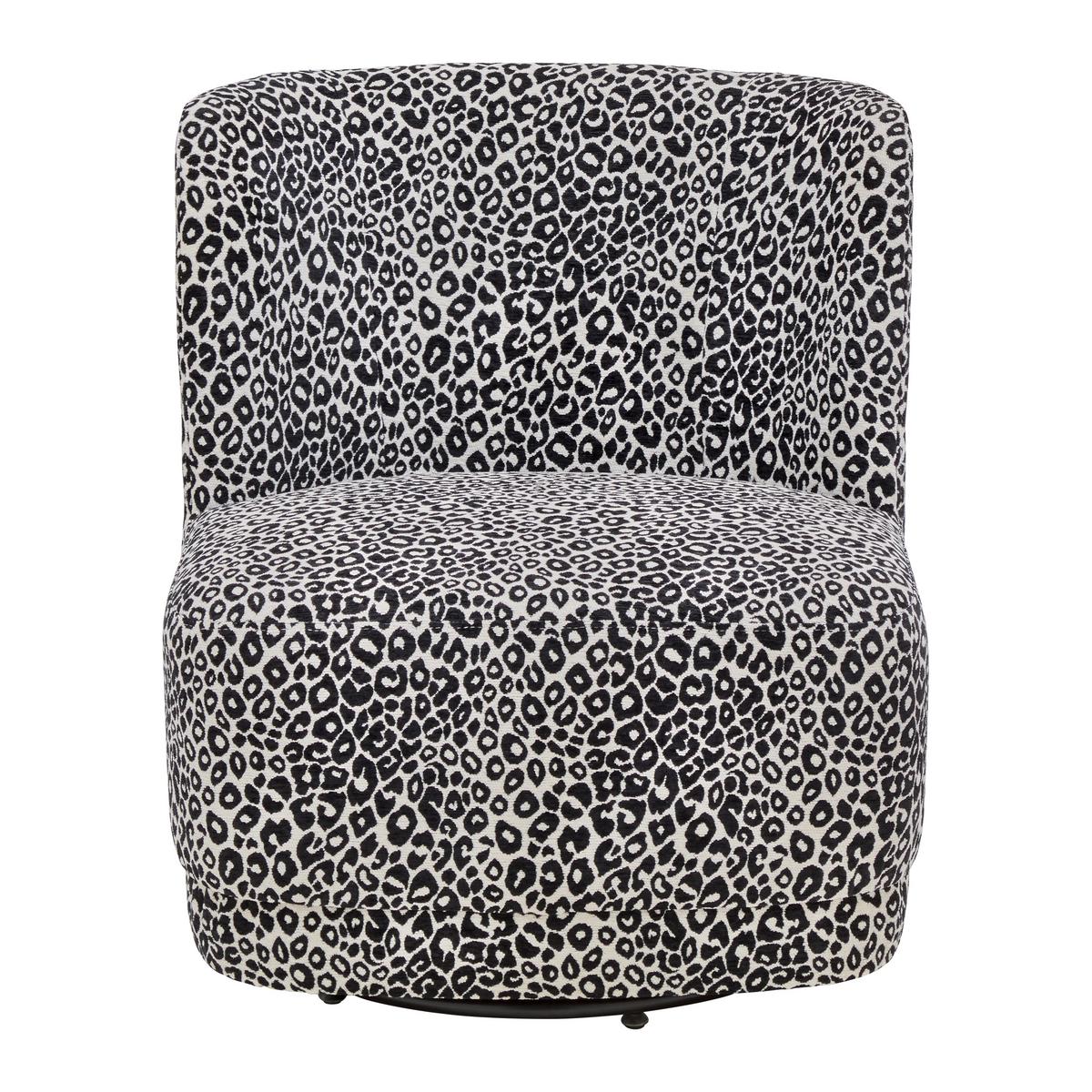 Designsessel Baca Schwarz/Weiß drehbar - Schwarz/Weiß, LIFESTYLE, Holz/Textil (66/75/72cm) - Mömax
