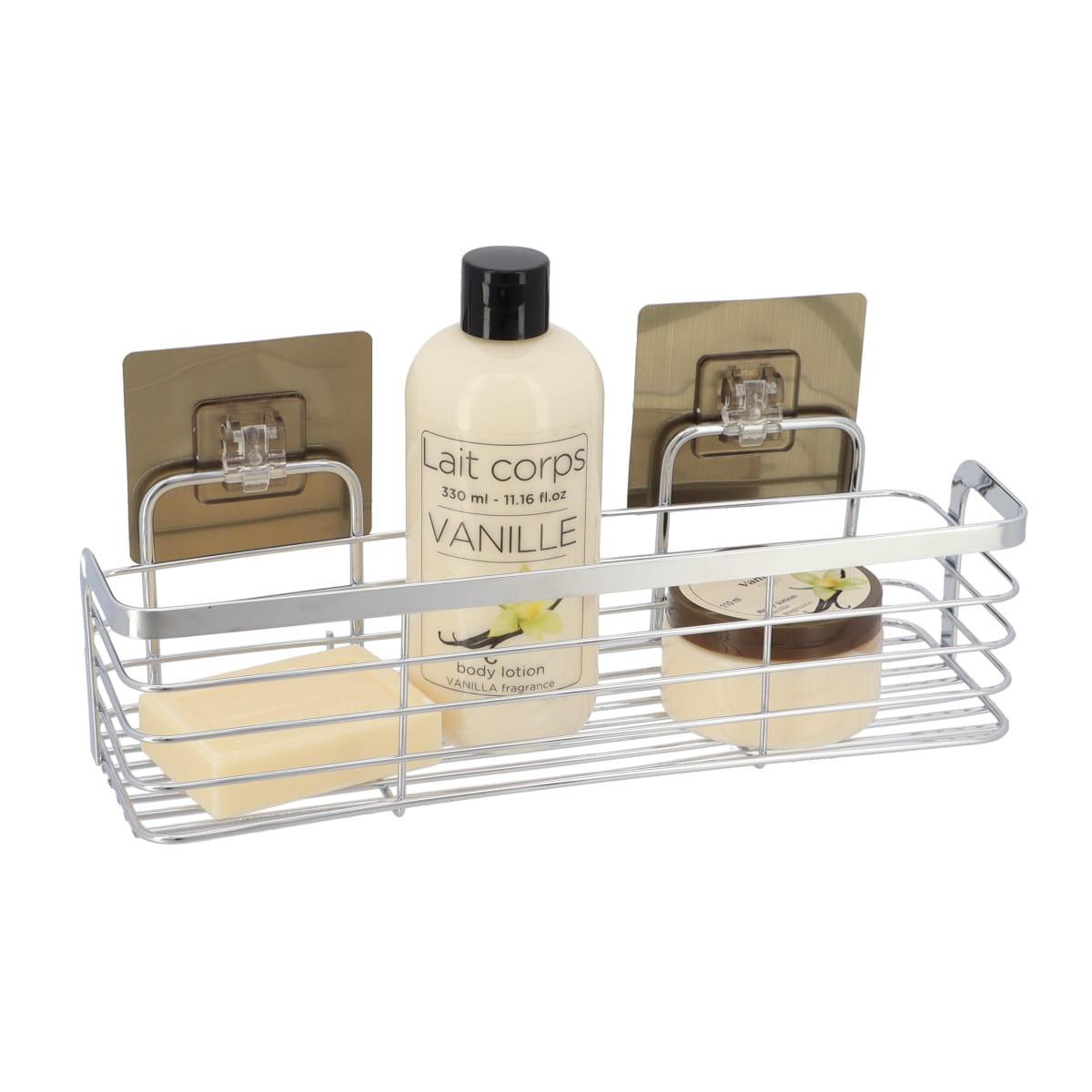 Etajeră pentru baie Silvie - argintiu, Basics, metal (29,2/11/15,3cm)