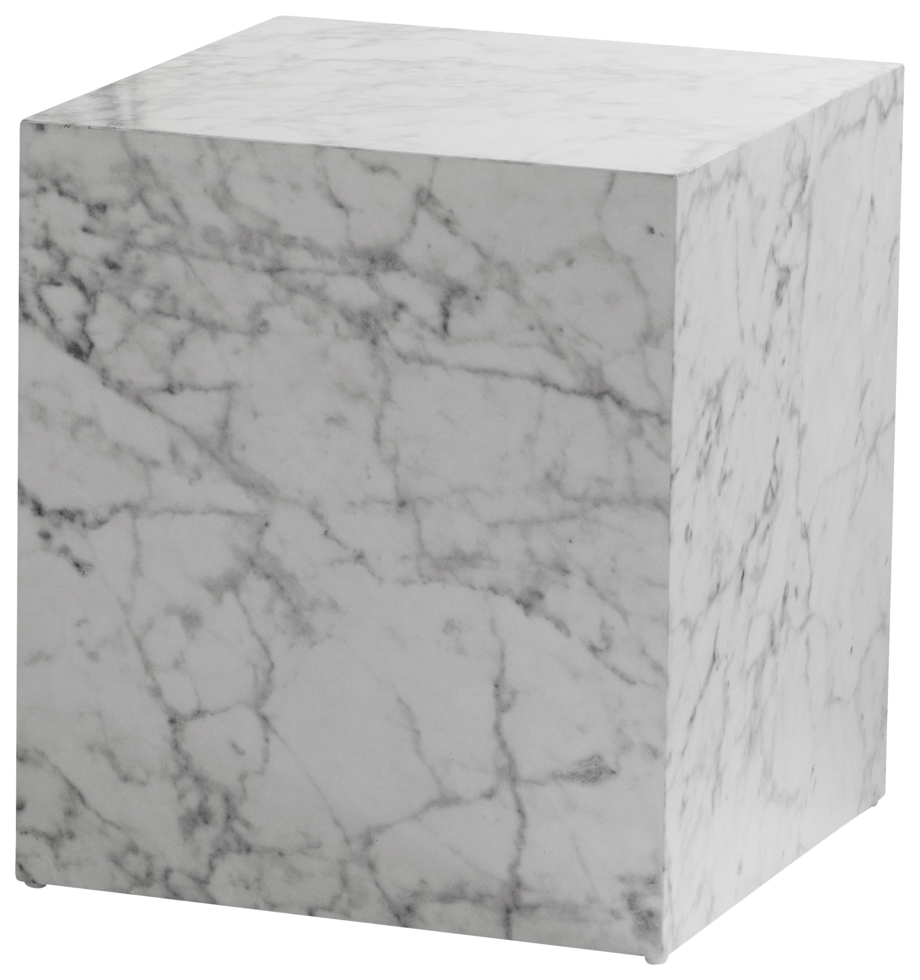 COUCHTISCH MONOBLOC - Weiss Hochglanz, Lifestyle, Holzwerkstoff (40/40/45cm) - Livetastic