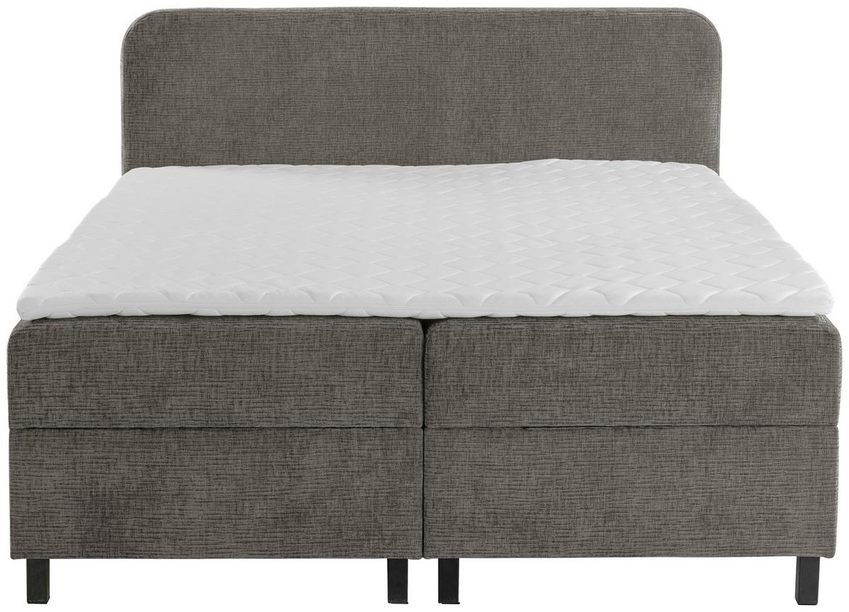 Postelja Z Vzmetnico Viva, Siva, 180x200cm - siva/črna, Moderno, umetna masa/tekstil (180/200cm) - MID.YOU