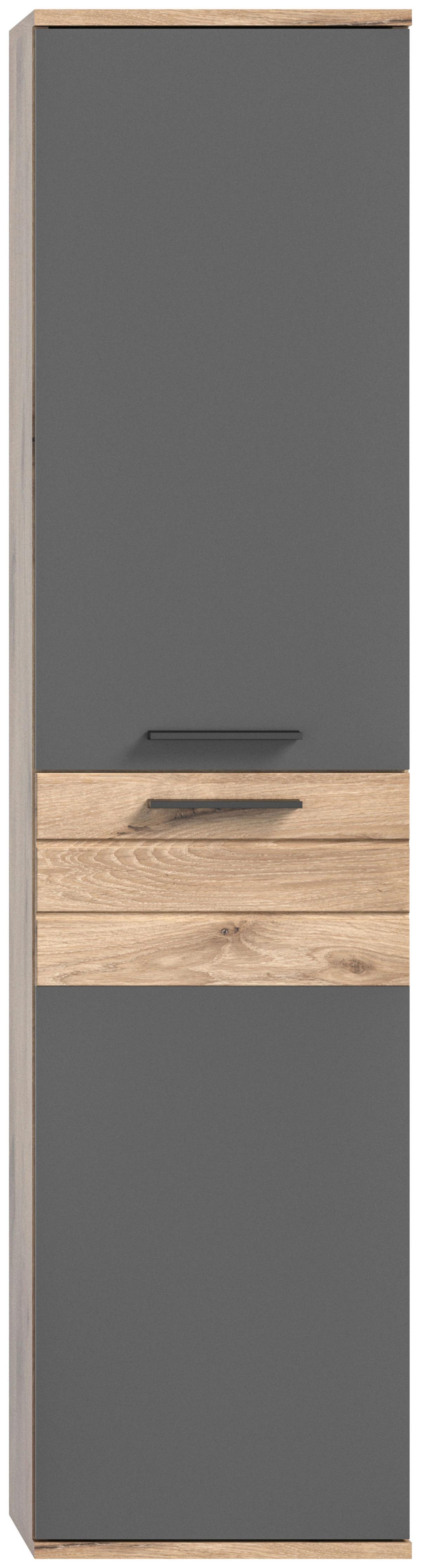 Hochschrank Mason ca. 37x152x24 cm Grau/Eiche - Eichefarben/Grau, MODERN, Holzwerkstoff/Kunststoff (37/152/24cm) - MID.YOU