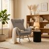 RELAXFÅTÖLJ EMILIO - grå/naturfärgad, Modern, metall/trä (68/92/87cm) - Bessagi Home