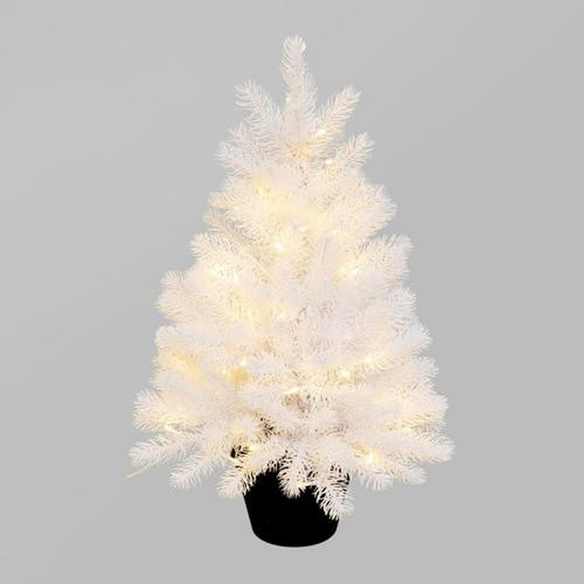 Kunstpflanze Polly mit LED, ca. 60cm - Schwarz/Weiß, Trend, Kunststoff (60cm) - P & B