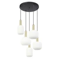 Hängeleuchte Scher Weiß/Goldfarben max.25 Watt - Goldfarben/Schwarz, MODERN, Glas/Metall (54/57,5/150cm)