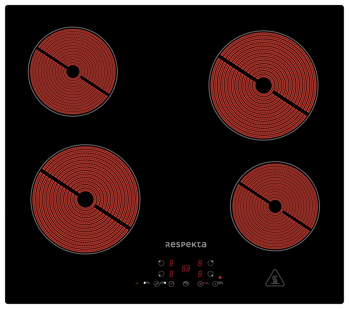 Backofenset Adrian autark 3.250 Watt Schwarz - Schwarz, Basics, Glas/Metall (59,5/59,5/57,5cm) - Respekta