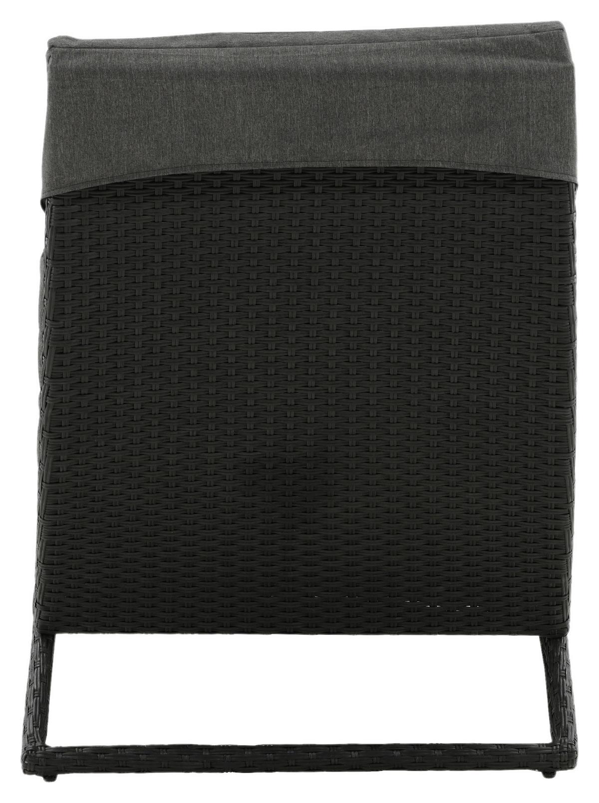 Sonnenliege Archie ca. 64x84x158 cm Schwarz - Schwarz, KONVENTIONELL, Kunststoff (64/84/158cm) - Gardenson