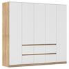 DULAP  USI ROTATIVE MAINZ - alb/culoare lemn stejar, Basics, material pe bază de lemn (226/210/54cm) - Modern Living