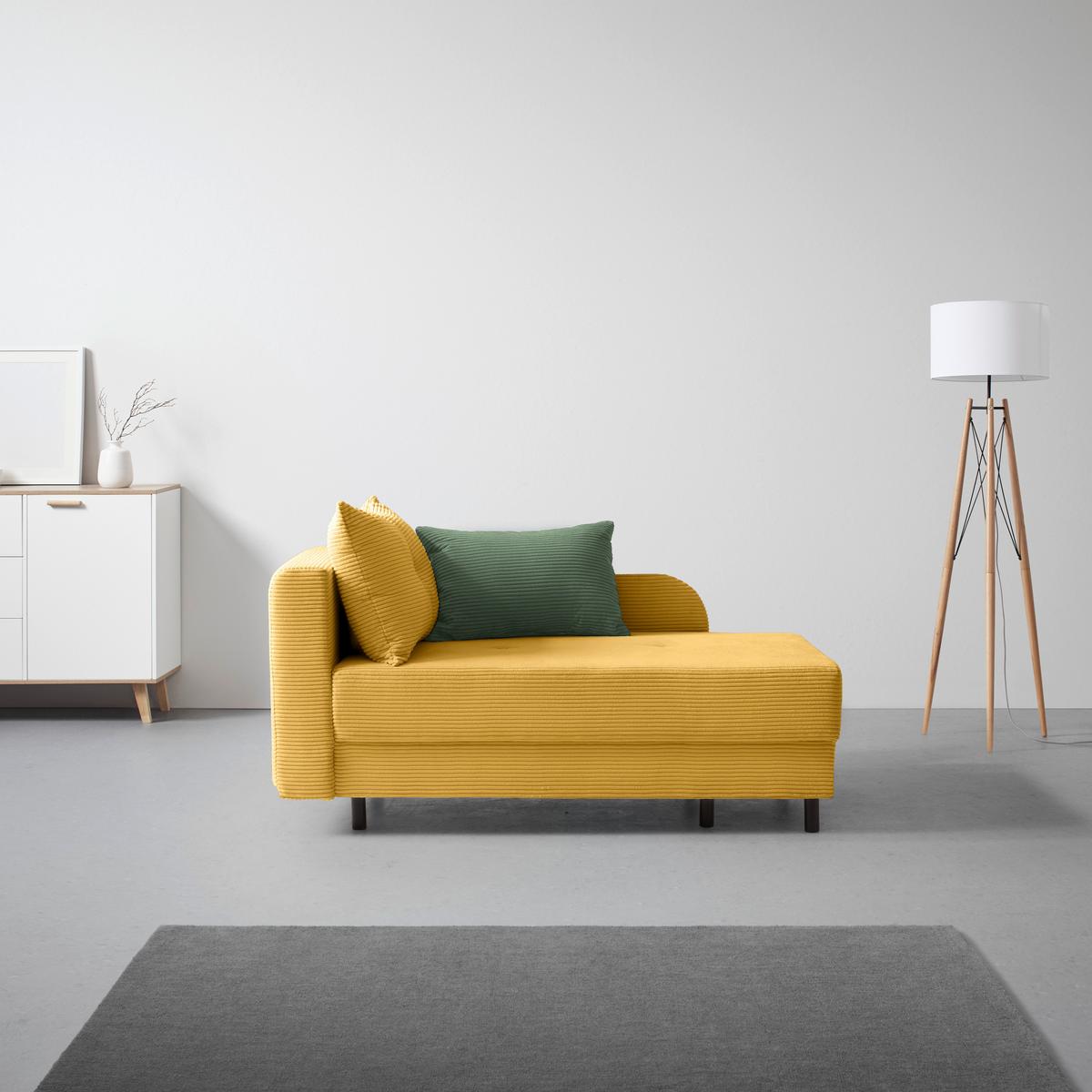 Liege Nova Senfgelb - Senfgelb/Schwarz, MODERN, Holz/Textil (85/62/145cm) - Mömax