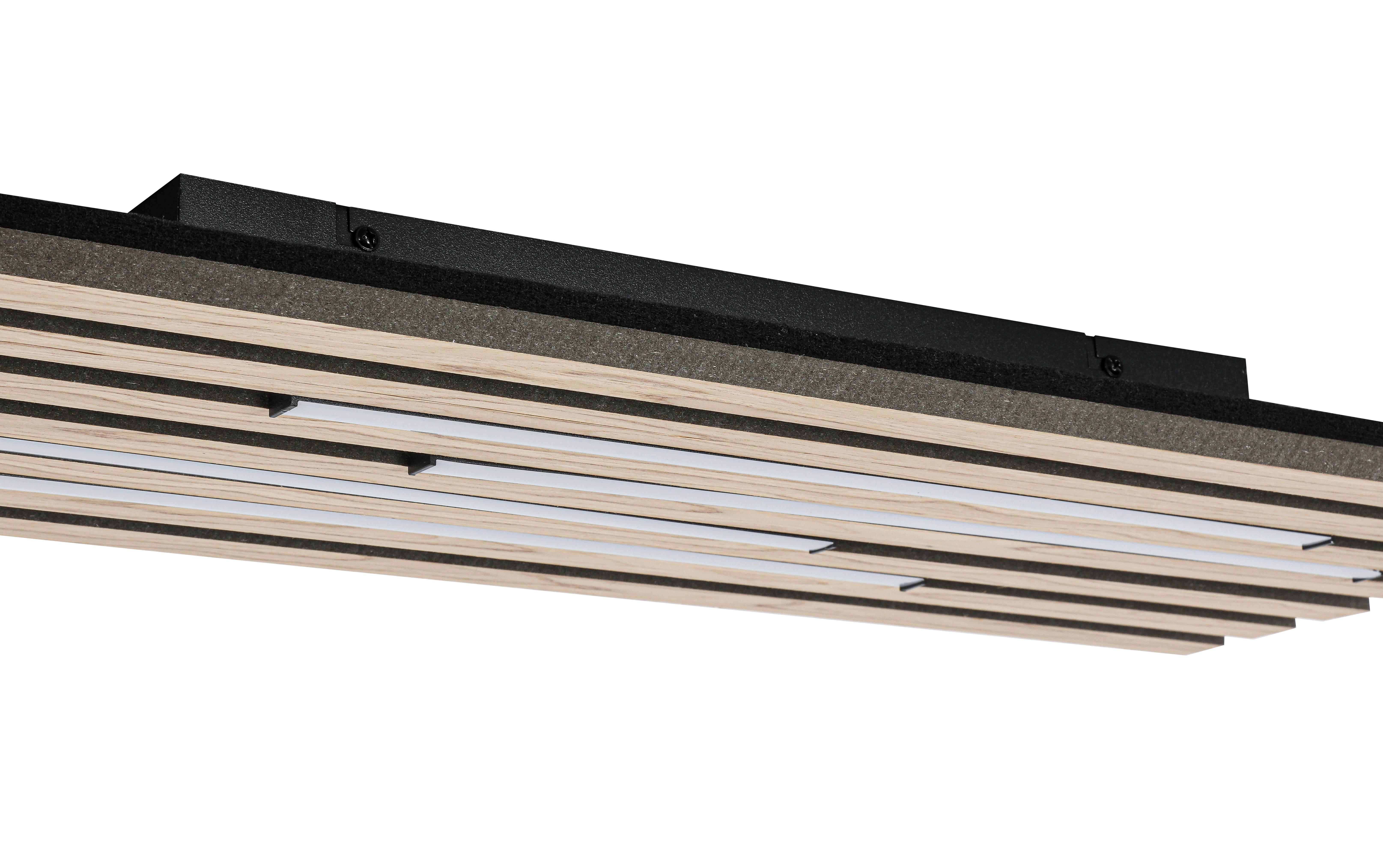 LED-TAKLAMPA PANI - svart/ekfärgad, Modern, metall/trämaterial (72/26,5/5,5cm) - Mömax