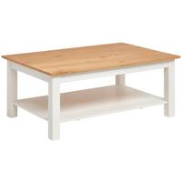 STOLIK KAWOWY KLAUS - kolor naturalny/biały, Romantik / Landhaus, drewno (110/45/75cm) - MID.YOU