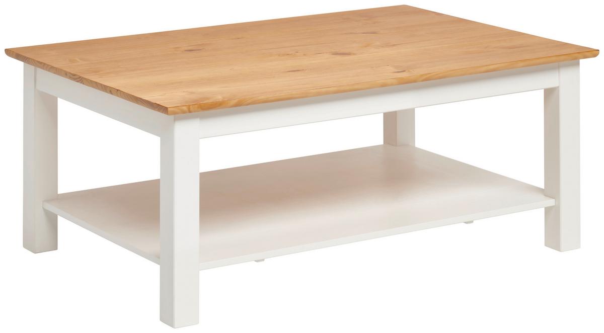 STOLIK KAWOWY KLAUS - kolor naturalny/biały, Romantik / Landhaus, drewno (110/45/75cm) - MID.YOU