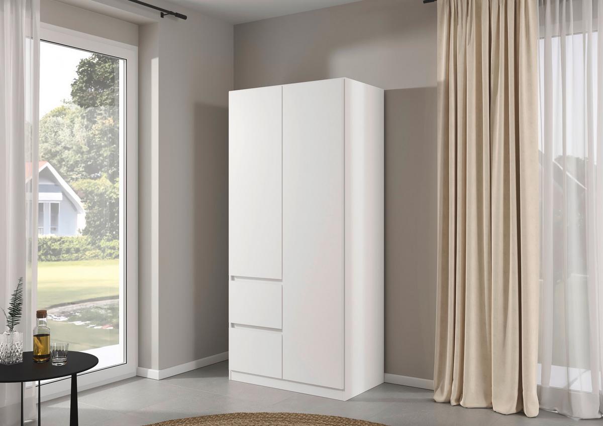 DULAP USI ROTATIVE NIDDA - alb, Basics, material pe bază de lemn (91/197/54cm) - Modern Living