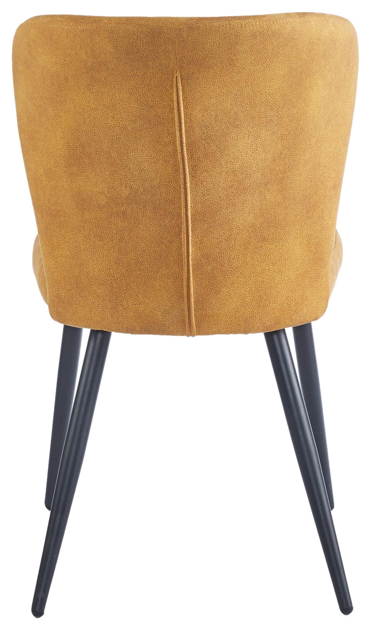 Stuhl Lynn in Gelb - Gelb/Schwarz, MODERN, Textil/Metall (51/86/65cm) - Mömax