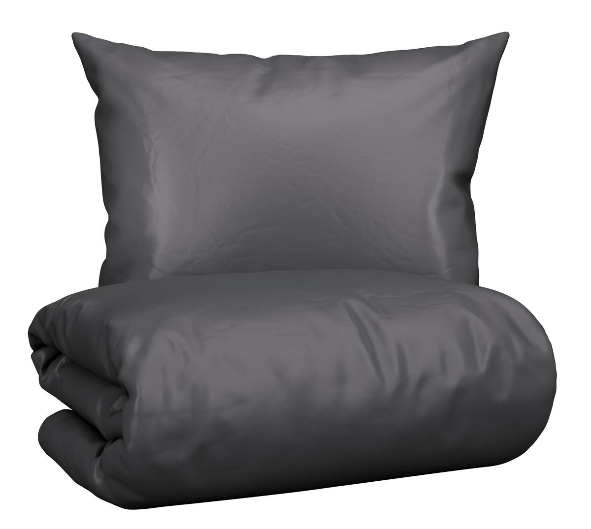 Bettwäsche Bio-Sophia Uni Anthrazit ca. 140x200cm - Anthrazit, Natur, Textil (140/200cm) - ecoTree