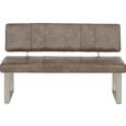 Sitzbank Edelstahloptik - Chromfarben, MODERN, Kunststoff (140/85/58cm) - Mömax modern living