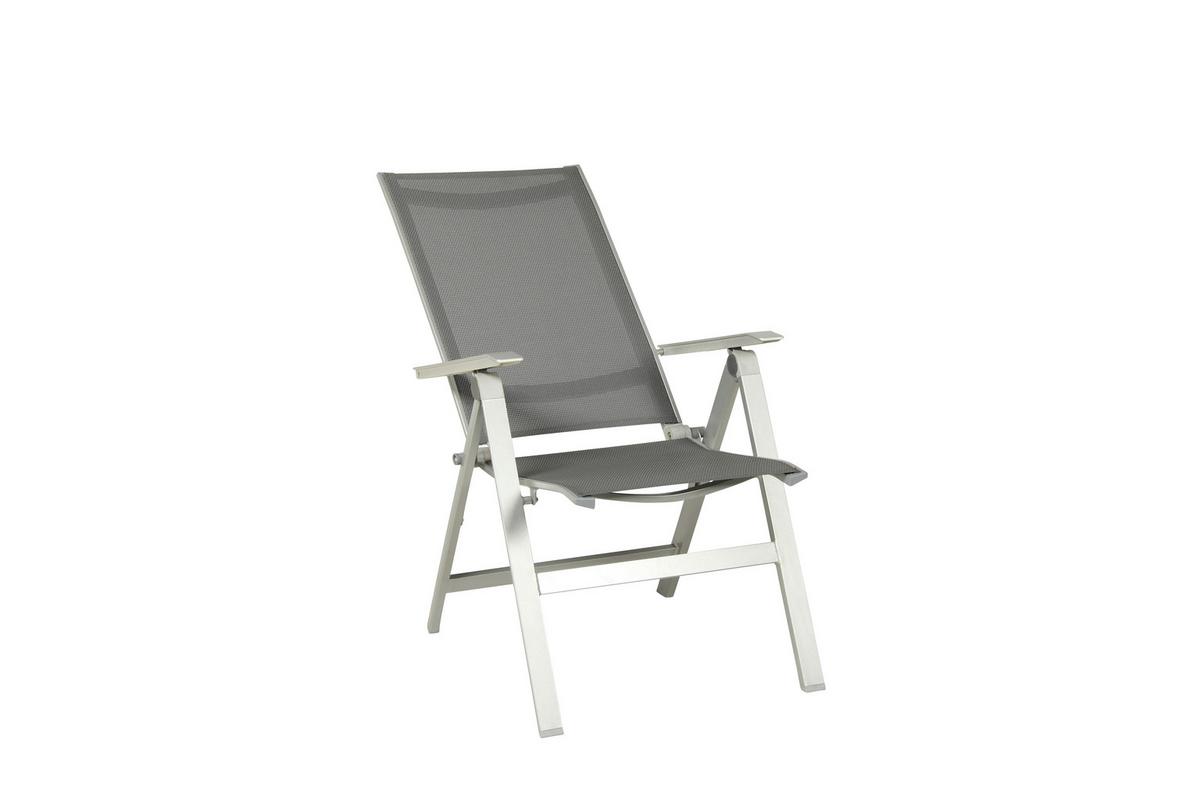 Gartensessel klappbar Urban Aluminium - Platinfarben/Graphitfarben, Basics, Metall (61/113/67cm) - Acamp