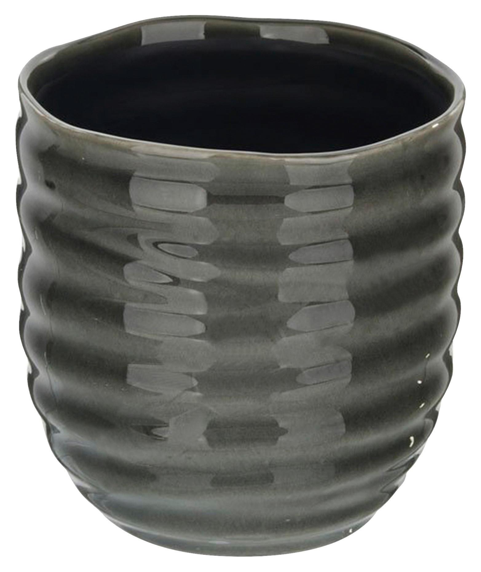 Übertopf Mood Grau Ø ca. 12,5cm - Grau, Keramik (12,5/13cm) - Mömax