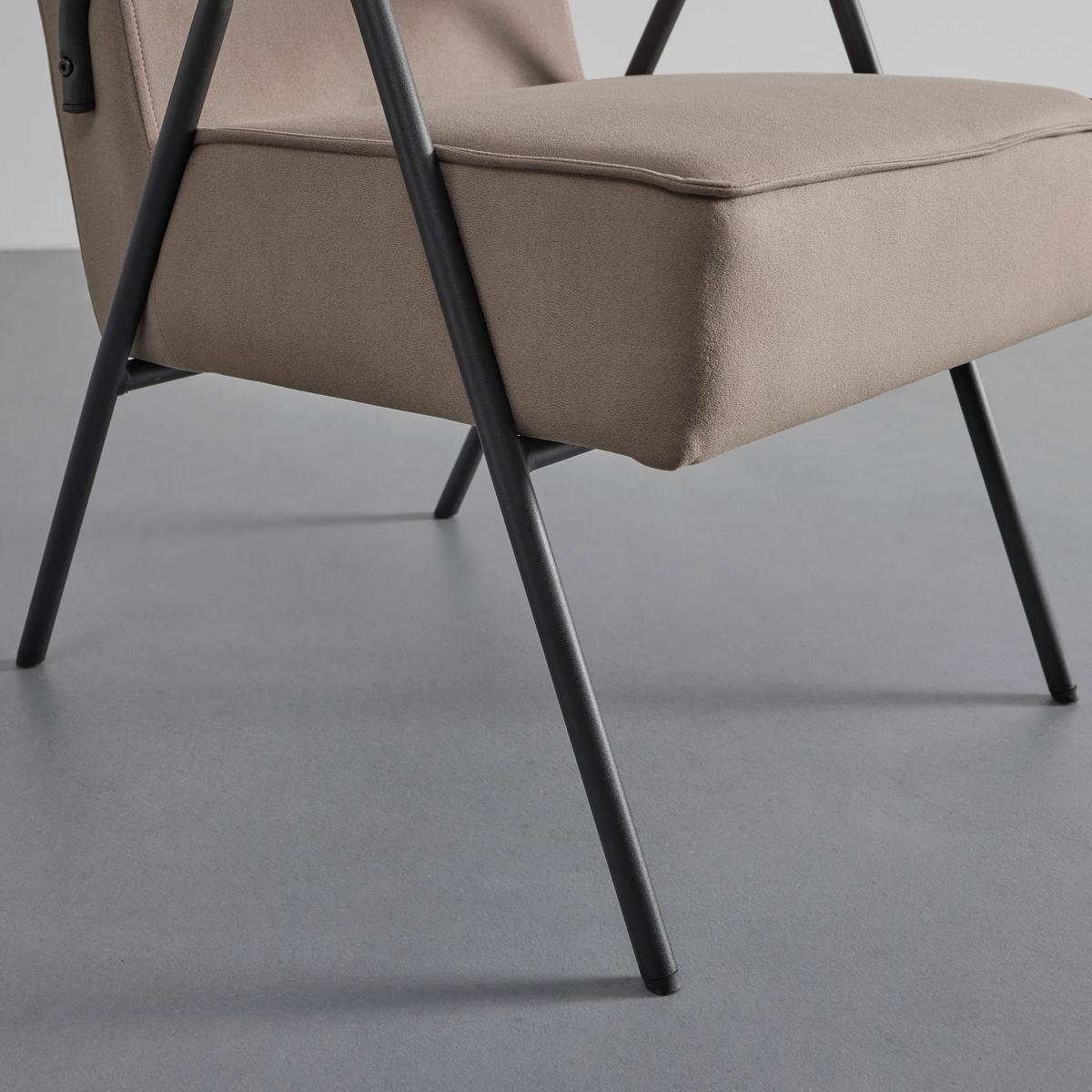 Relaxsessel Nati Beige Mikrofaser - Taupe/Schwarz, MODERN, Holz/Textil (52/79/66cm) - Bessagi Home