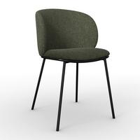 Stuhl Malea Grün Chenille Gepolstert - Schwarz/Grün, MODERN, Holz/Textil (49/81/52cm) - Bessagi Home