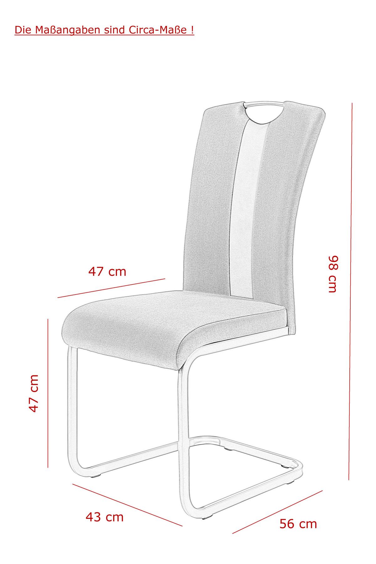 SCHWINGSTUHL-SET AMBER 2 S - Anthrazit/Grau, MODERN, Textil/Metall (43/98/56cm) - MID.YOU