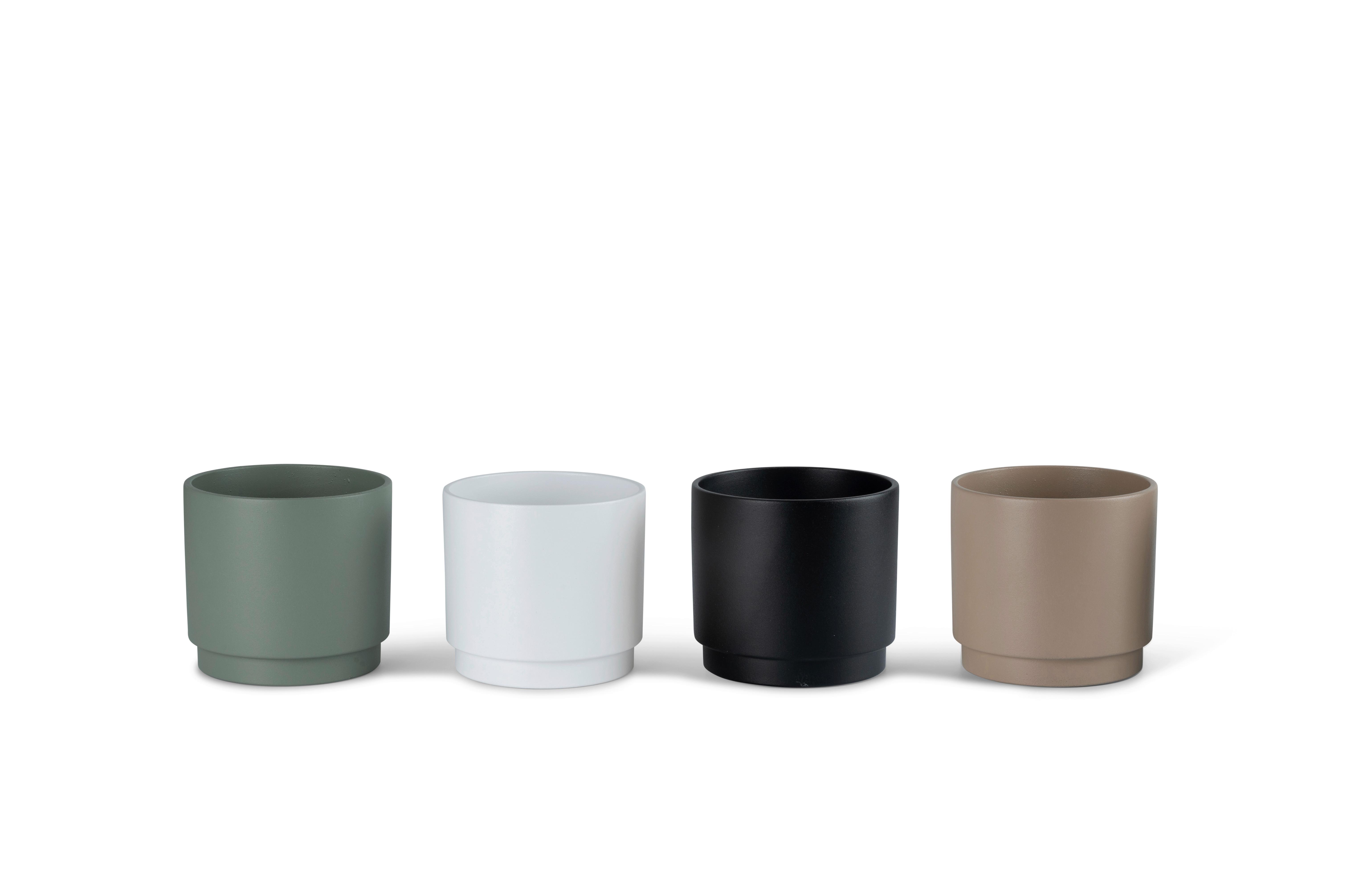 Pflanzentopf Lou in diversen Farben - Beige/Schwarz, KONVENTIONELL, Keramik (20,5/20,5cm) - Mömax