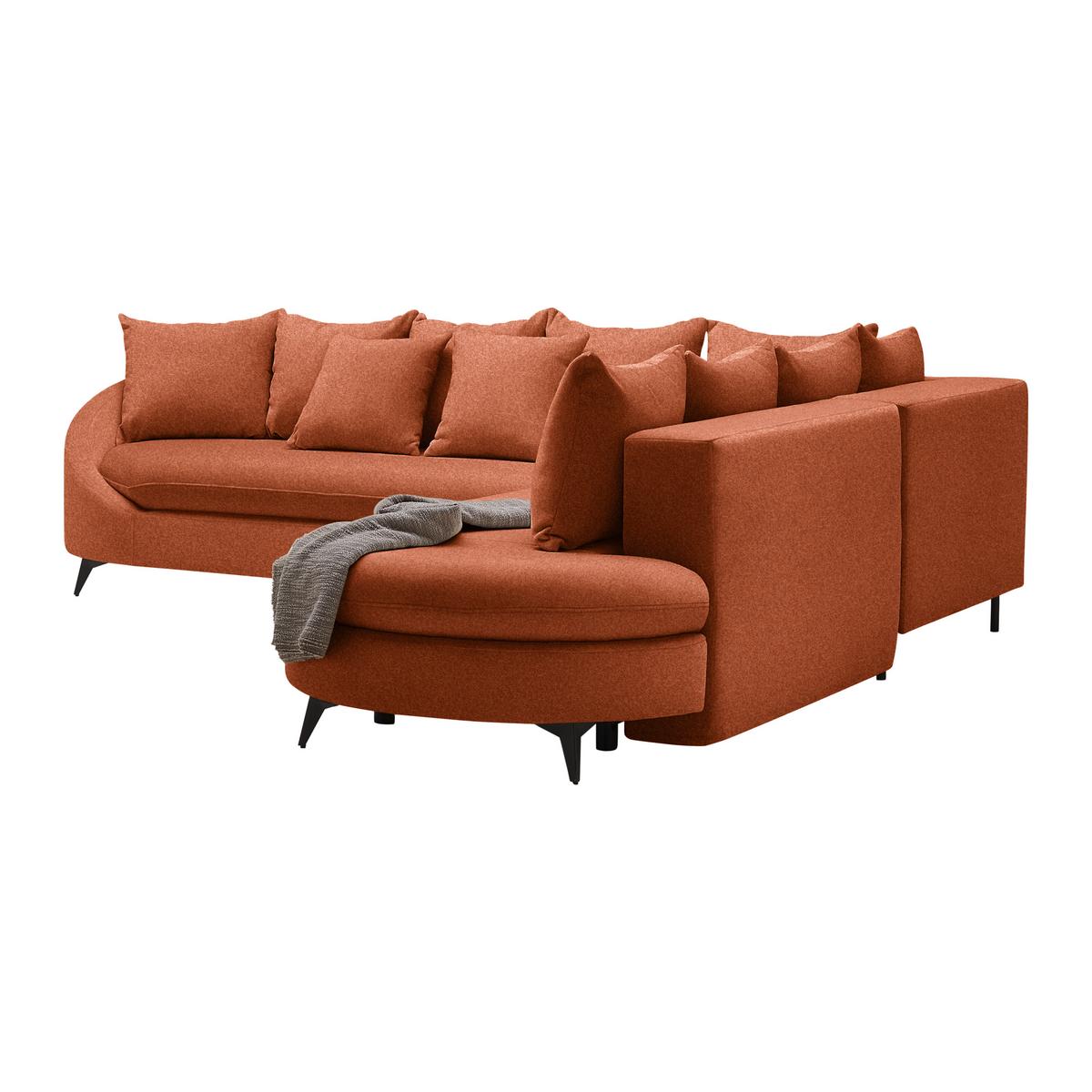Ecksofa Axel Rostfarben - Rostfarben/Schwarz, MODERN, Textil/Metall (291/87/250cm) - Mömax