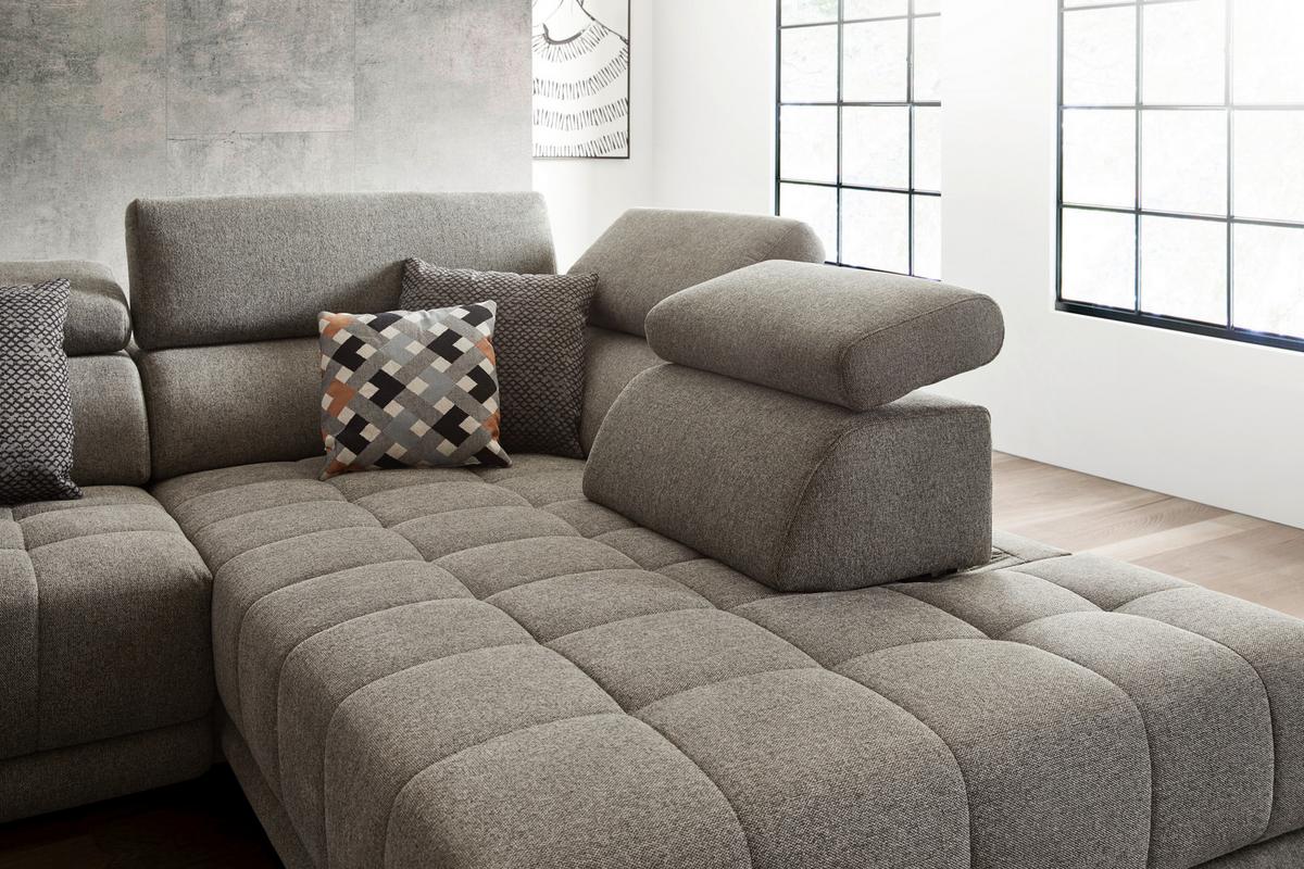 Ecksofa in Grau - Schwarz/Grau, Konventionell, Kunststoff/Textil (321/98/230cm) - Mömax