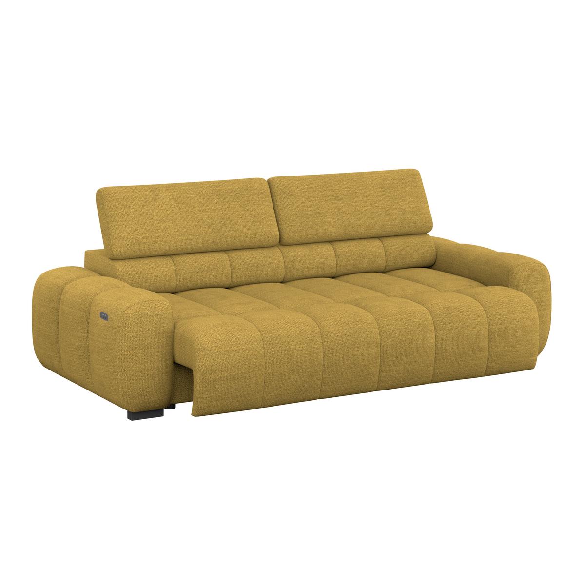 Velika Sofa Bull - boje senfa/crna, Trend, tekstil/plastika (248/77-97/108cm) - Luca Bessoni