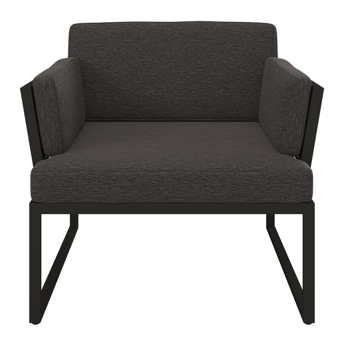 FOTEL OGRODOWY GIRONA - antracytowy/czarny, Design, metal/tkanina (83/76/83cm) - Amatio