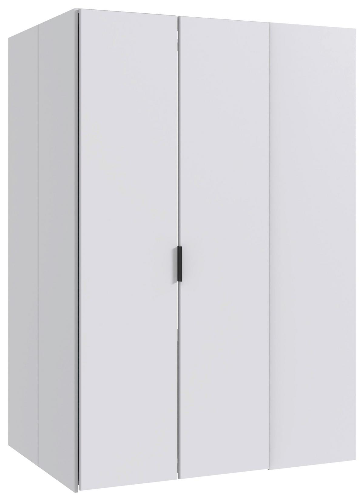 Beléphető Sarokszekrény Norderney - fekete/fehér, Basics, faalapú anyag/fém (135,2/197/97cm) - Boxxx