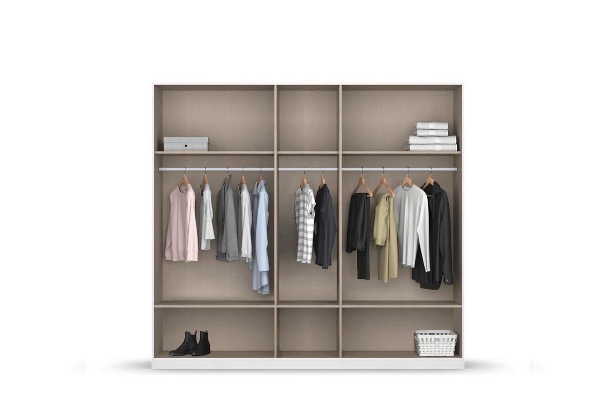 Omara Za Oblačila Bari, Bela, Barva Hrasta - siva/bela, Basics, kovina/leseni material (226/210/54cm) - Boxxx