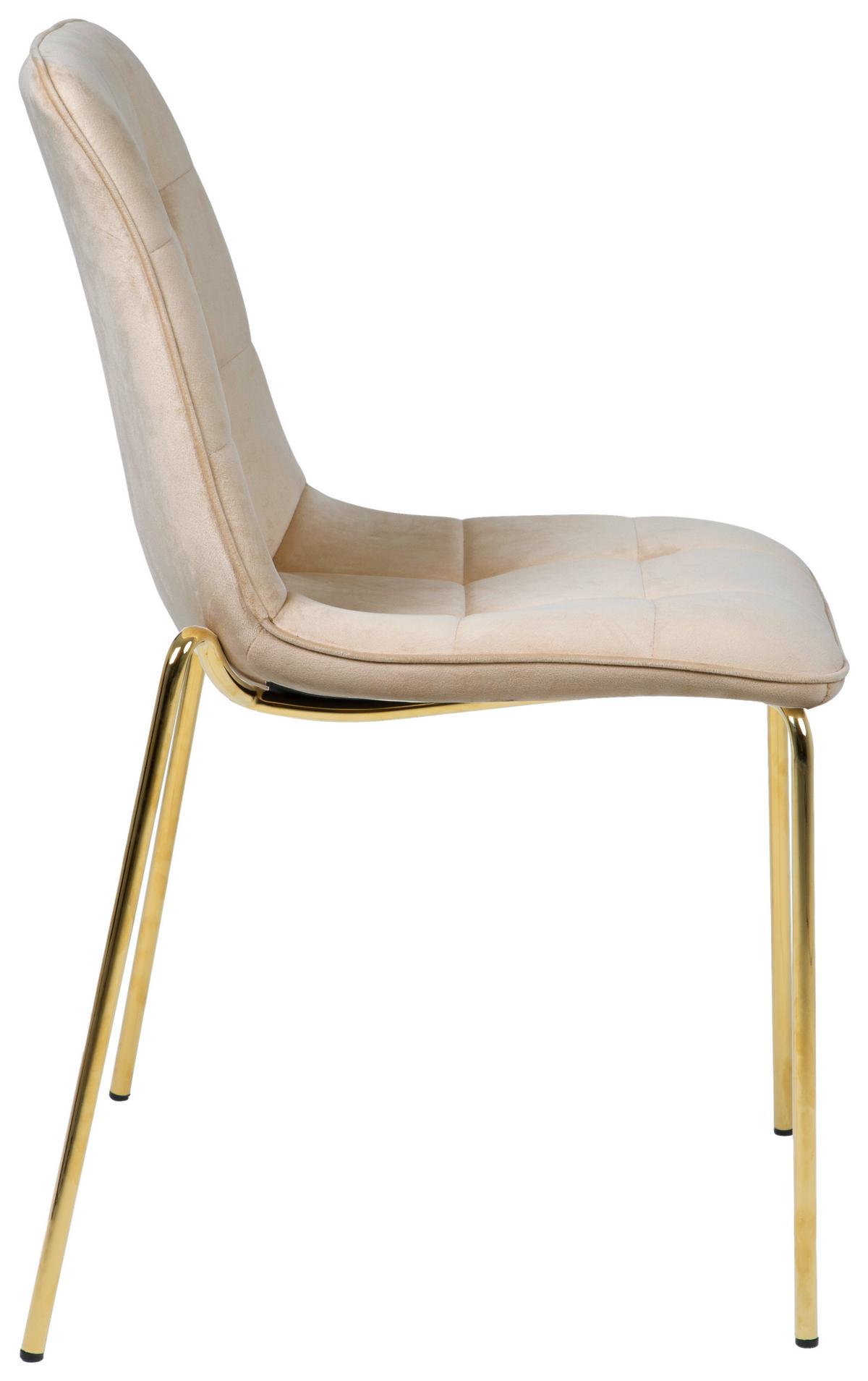 KRZESŁO MEGA - kolor złoty/taupe, Lifestyle, metal/drewno (57/83/60cm) - MID.YOU