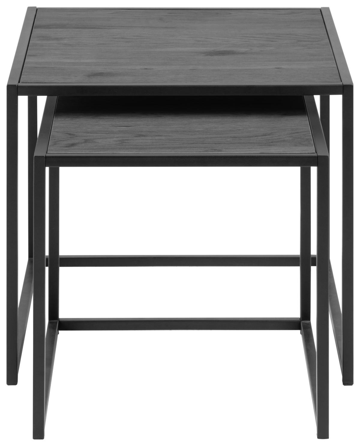 STOLIKI WSUWANE POD SIEBIE SEAFORD -TREND- - czarny, Trend, materiał drewnopochodny/metal (50/45/50cm) - MID.YOU