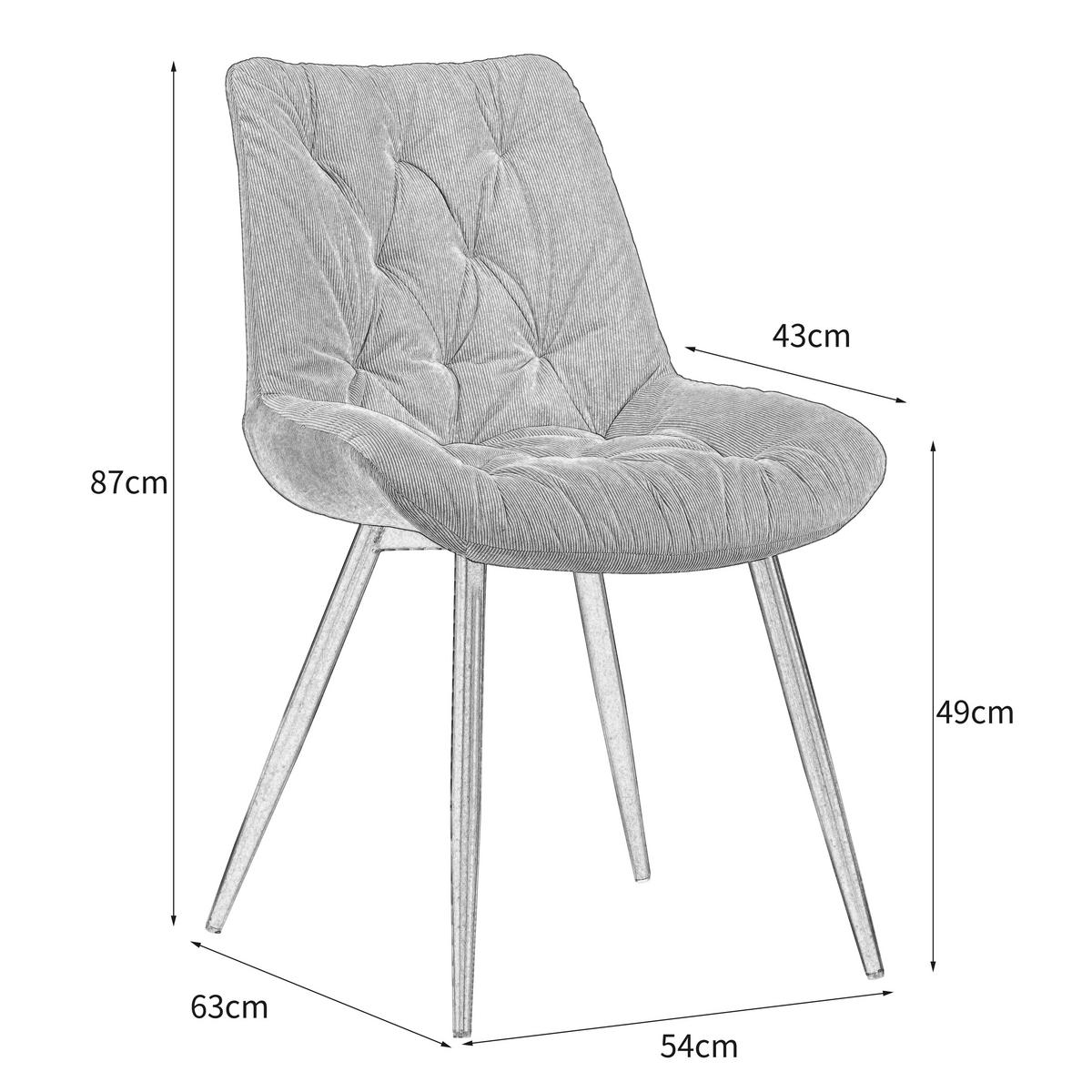 KRZESŁO CLAUDIO - jasnoszary, Design, metal/tkanina (54/85/63cm) - Carryhome