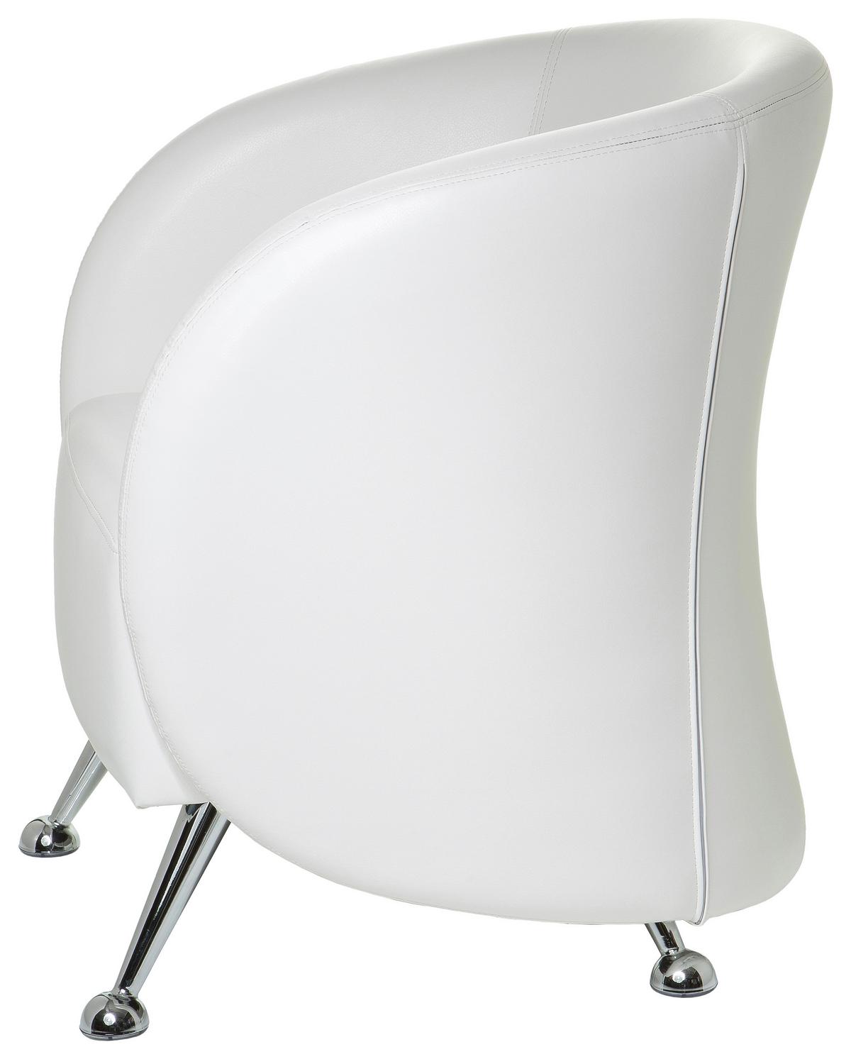 Fotelj St. Lucia, Bela - barve kroma/bela, Moderno, kovina/tekstil (60/85/50cm) - MID.YOU