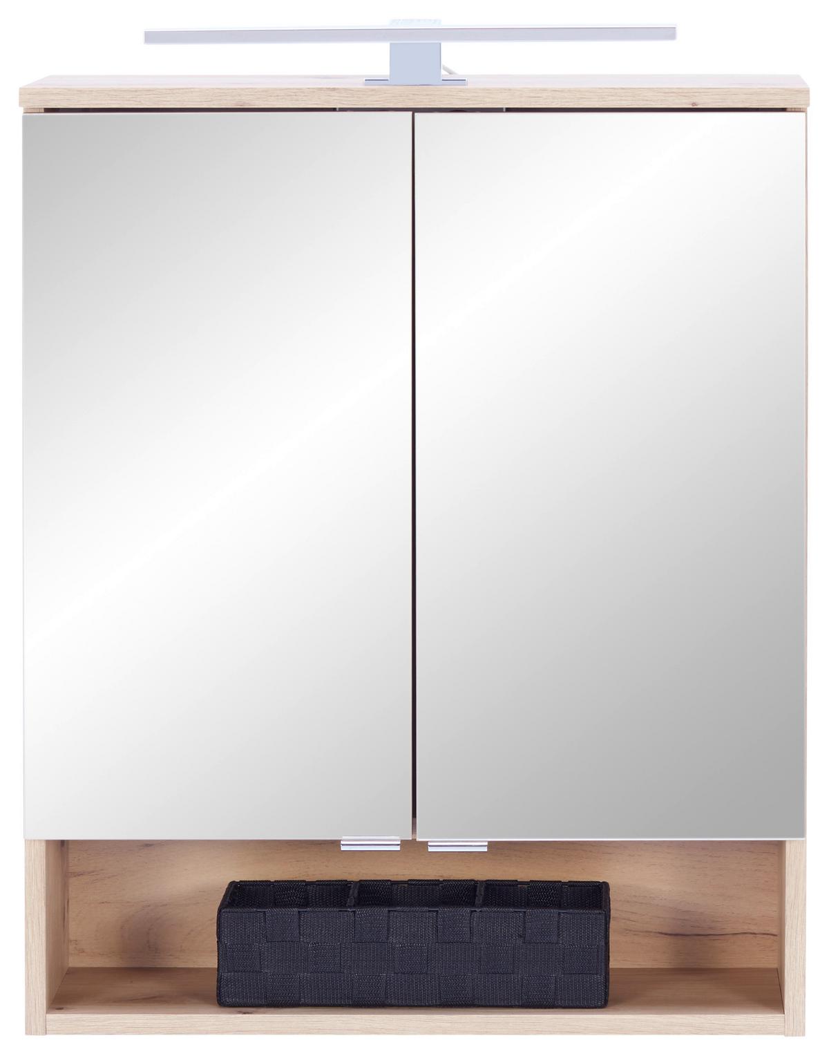 Dulap cu oglindă Fresh - stejar Artisan, Konventionell, sticlă/material pe bază de lemn (60/75/20cm) - Ondega