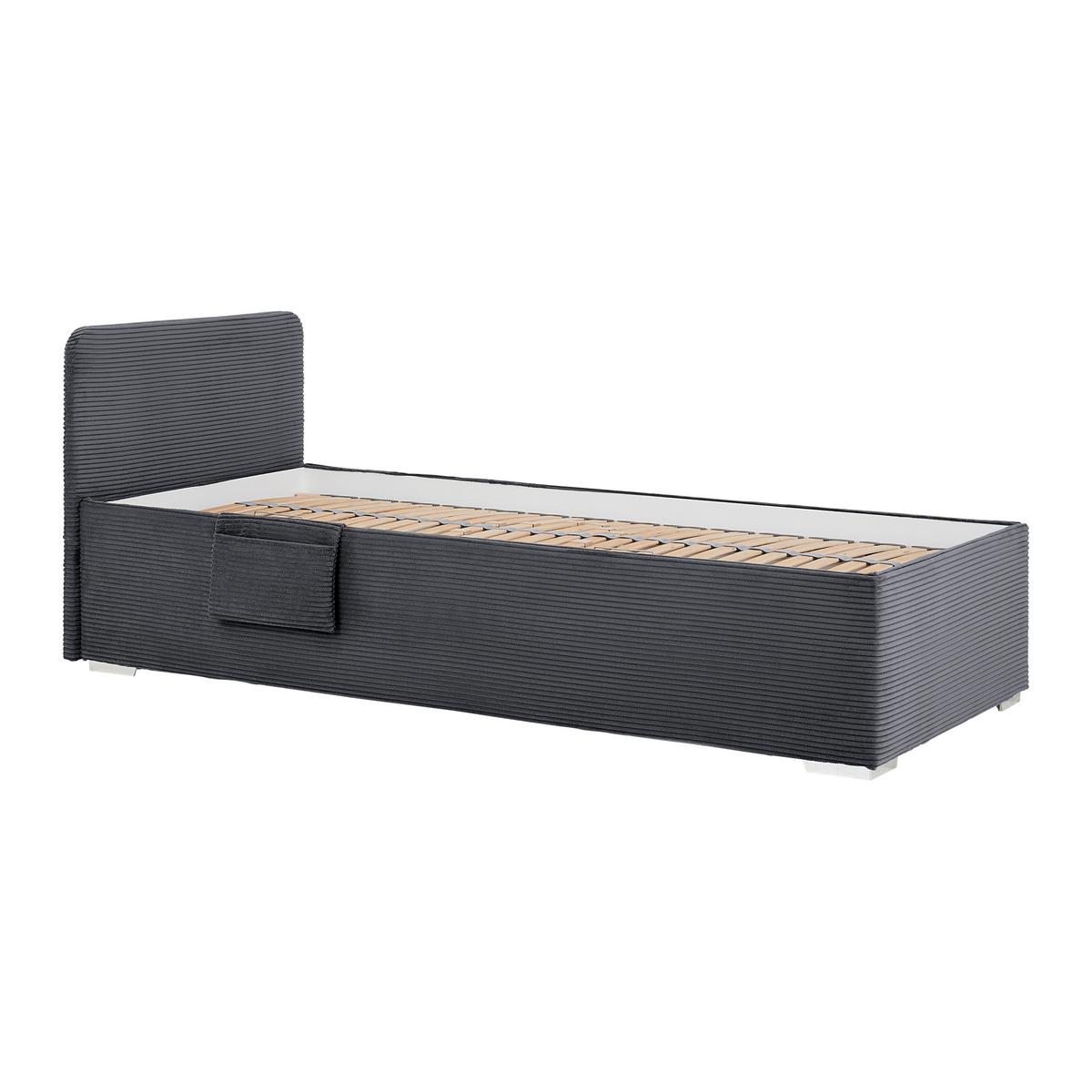 Bett Remi Graphitfarben ca. 90x200cm - Chromfarben/Graphitfarben, KONVENTIONELL, Holz/Kunststoff (90/200cm) - Mömax