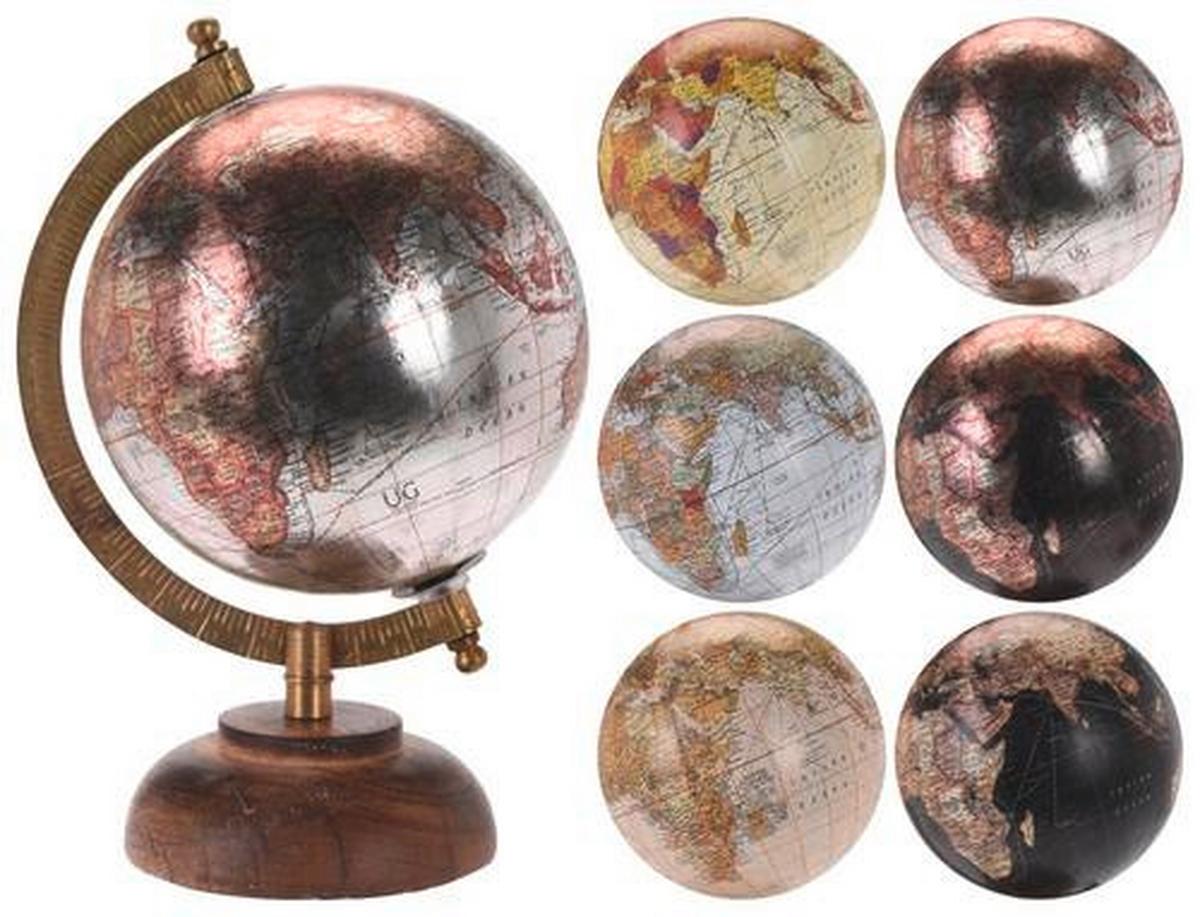 Glob pământesc Columbus - crem/negru, Konventionell, lemn (14/21,5cm) - Modern Living