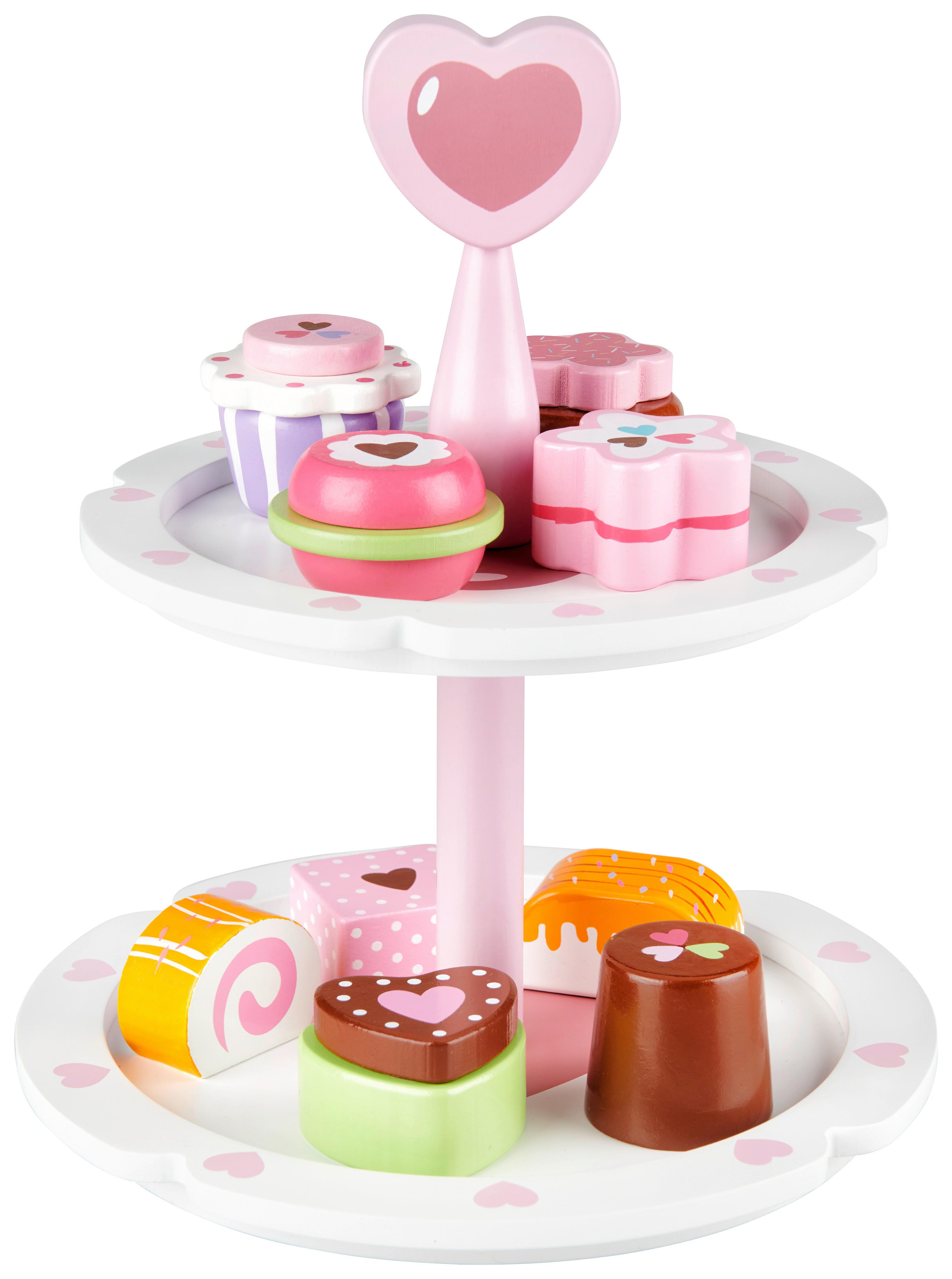 STOJAK NA BABECZKI CUPCAKE PH01B012 - różowy/biały, Basics, drewno (19,5/21,5cm) - My Baby Lou