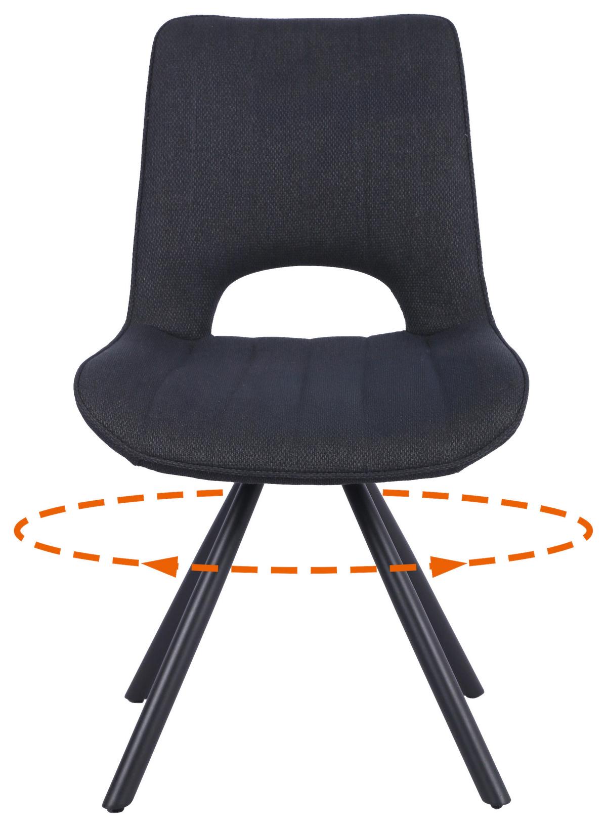 Scaun NERA - gri închis/negru, Basics, lemn/metal (51/87/61cm) - Mömax