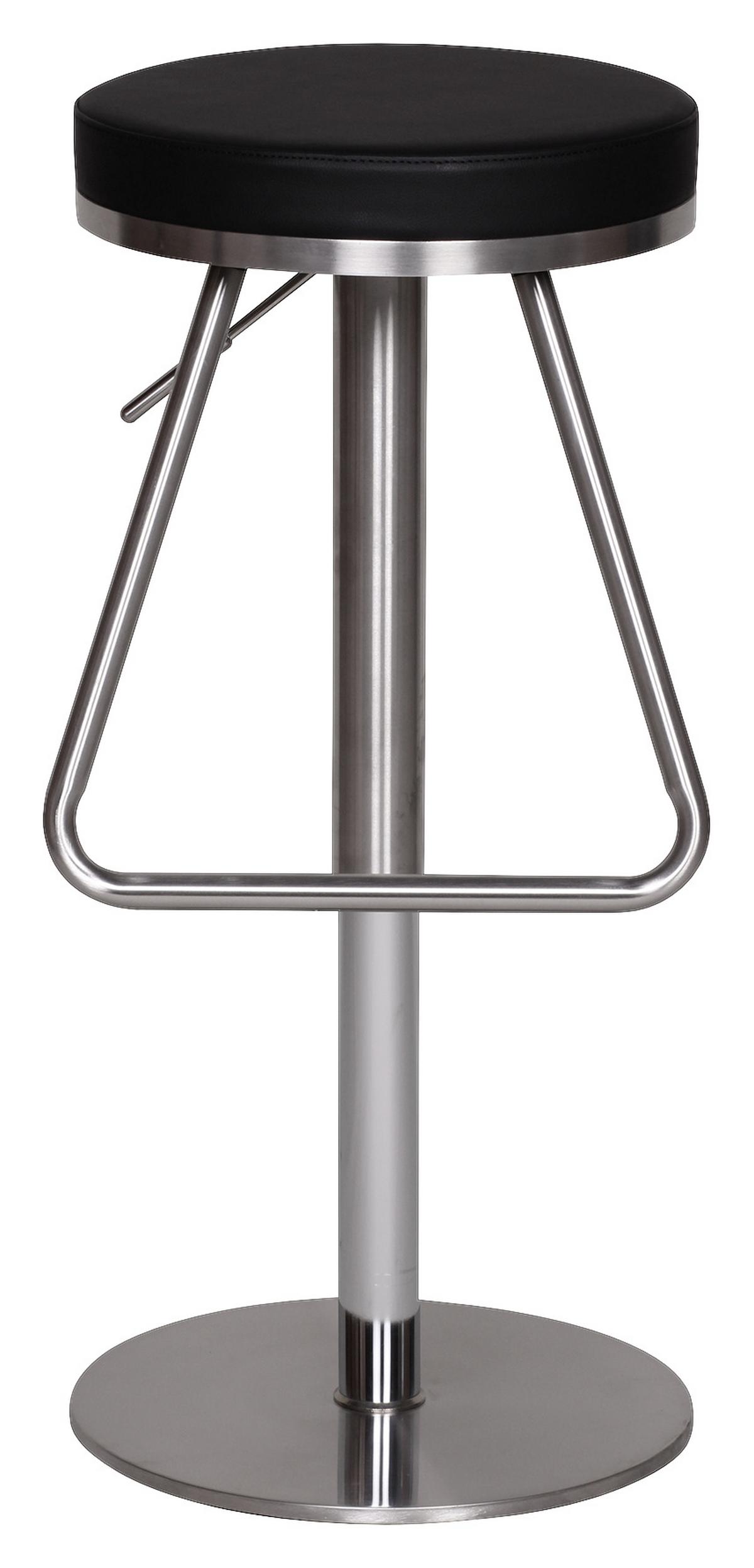 Barhocker 360° drehbar ca. 39x25 cm Schwarz - Silberfarben/Schwarz, MODERN, Textil/Metall (39/54/39cm) - MID.YOU