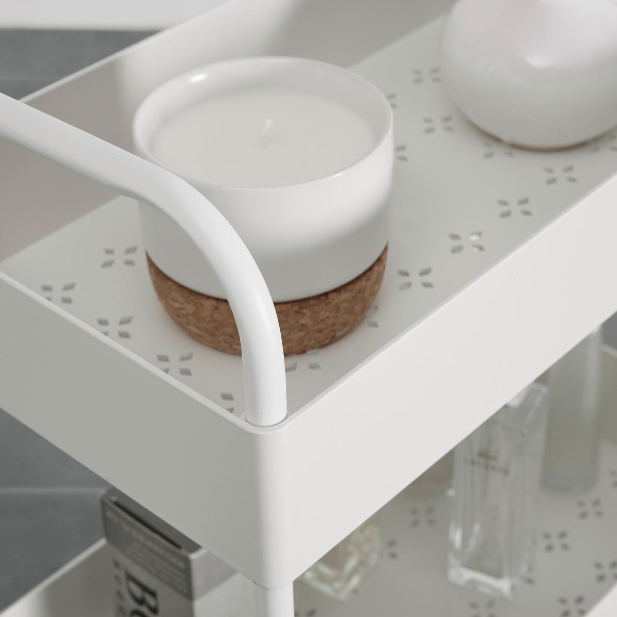 Rollwagen Sandro Weiß Metall - Weiß, MODERN, Kunststoff/Metall (40/72/22cm) - Bessagi Home