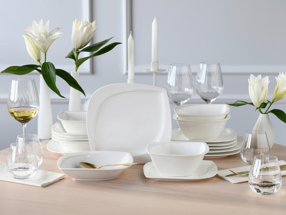 Kombinirani Servis Melbourne Creme, 16-Delni - bela, Basics, keramika - Creatable