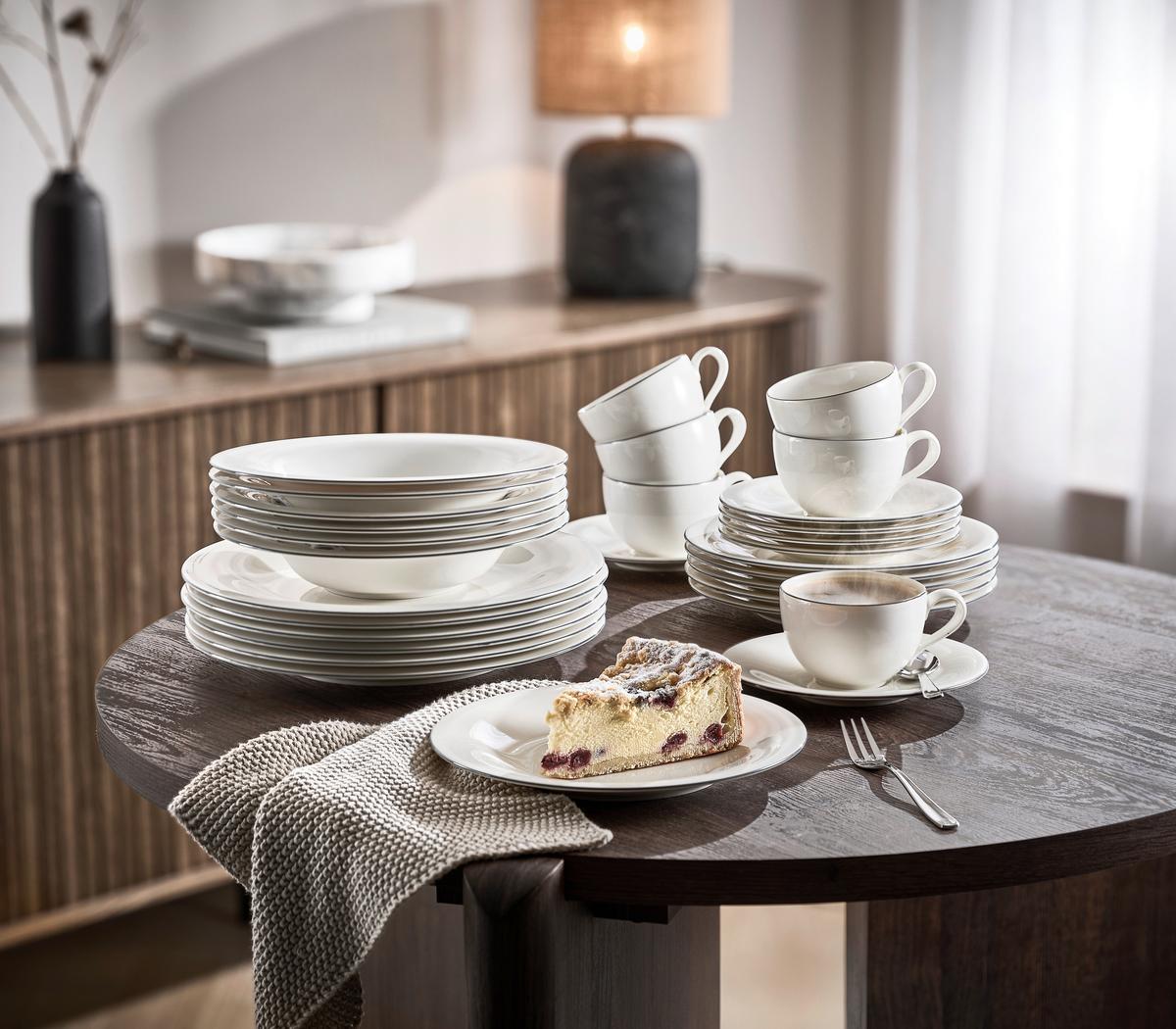 KOMPLET DO KAWY GREY LINES VILLEROY & BOCH - biały/szary, Konventionell, ceramika - Villeroy & Boch