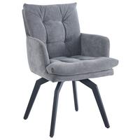 Armlehnstuhl Hanna in Grau - Schwarz/Grau, MODERN, Textil/Metall (60/88/64cm) - Mömax