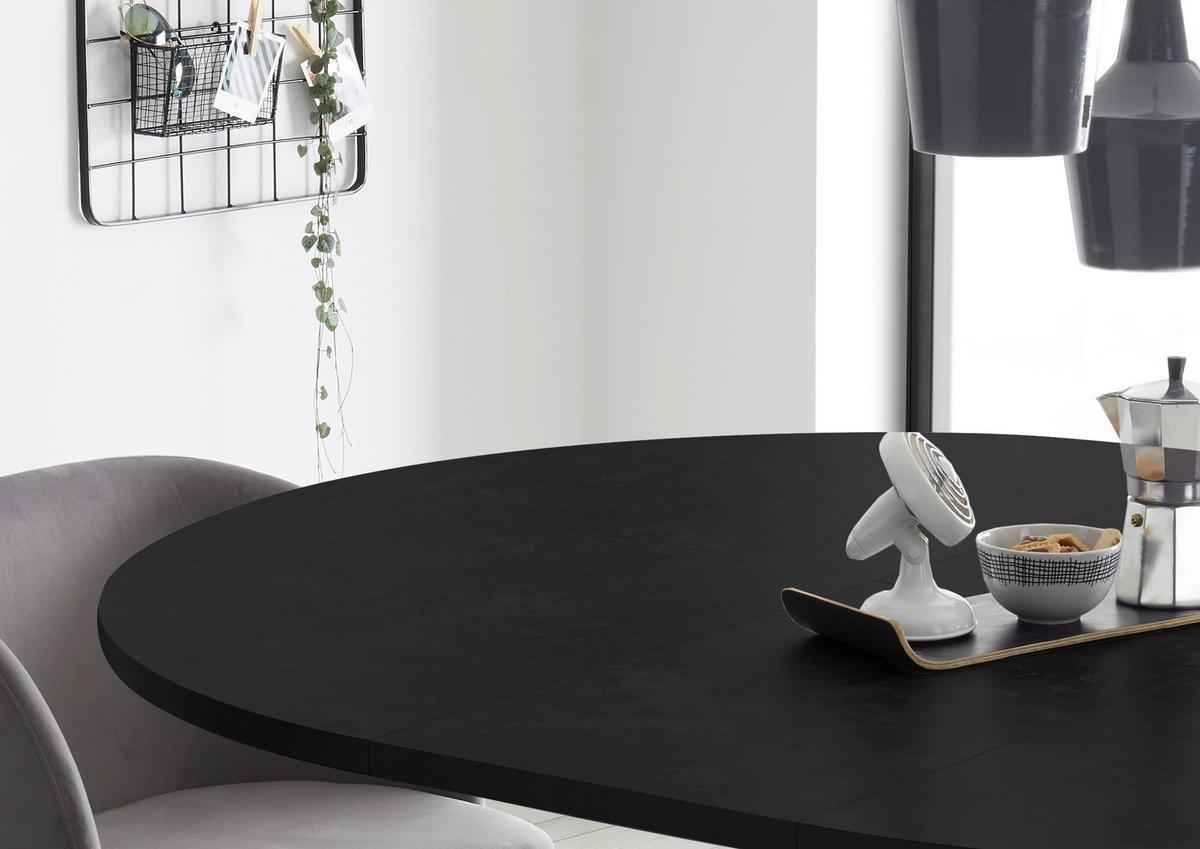 Ausziehtisch in Schwarz - Schwarz, MODERN, Holzwerkstoff (130/170/130/78cm) - Mömax